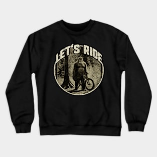 Woods Dude Bigfoot Bike Rider Crewneck Sweatshirt